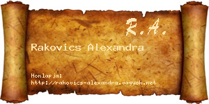 Rakovics Alexandra névjegykártya
